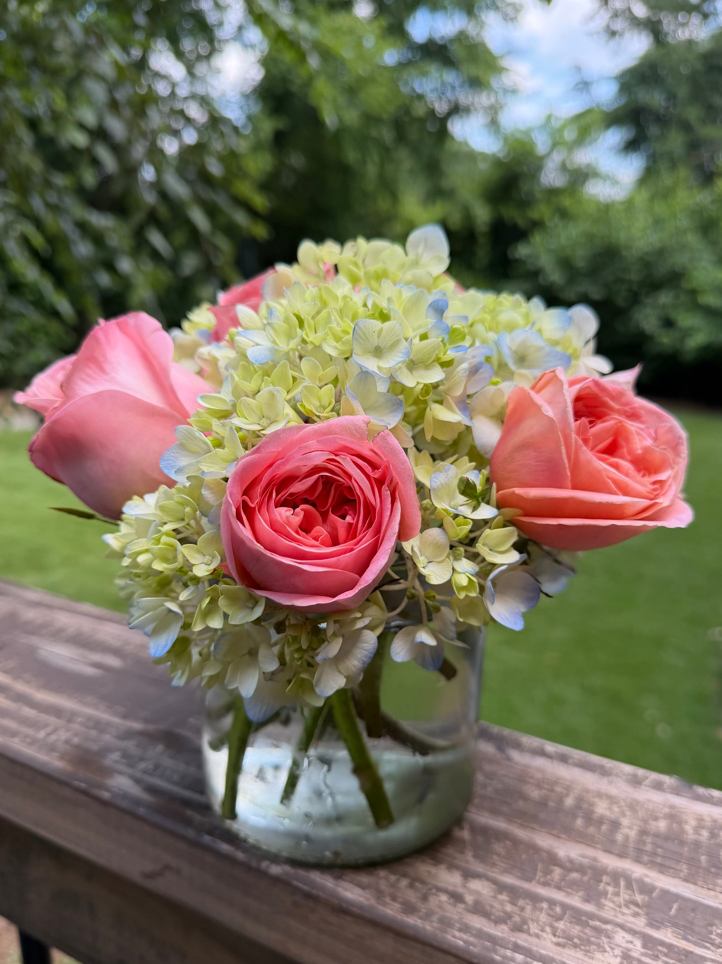 Hydrandea and Rose Arrangement