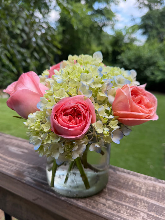 Hydrandea and Rose Arrangement